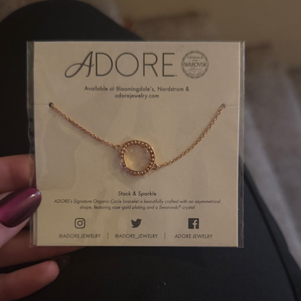 Adore rose Gold Circle Bracelet‎ with Swarovski Crystal